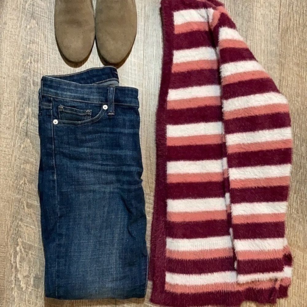 Peyton Primrose pink and white striped cardigan size medium - Picture 5 of 11